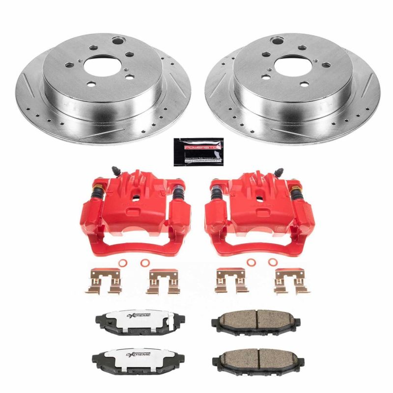 Power Stop 16-19 Subaru Crosstrek Rear Z26 Street Warrior Brake Kit w/Calipers Brake Kits - Performance D&S PowerStop