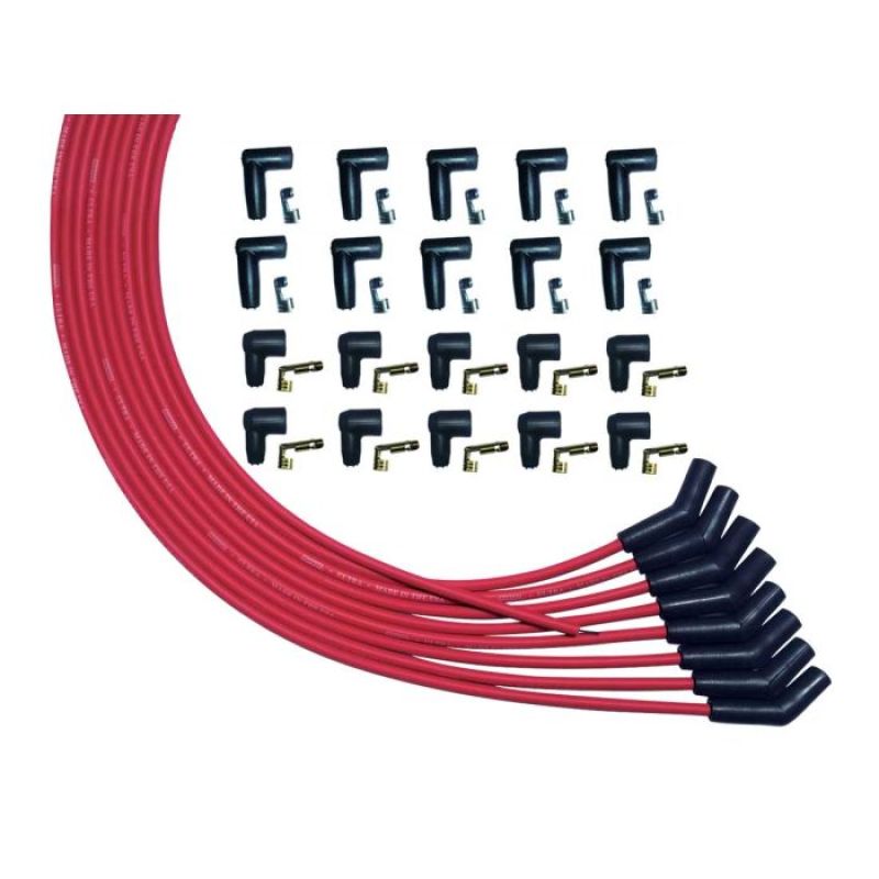 Moroso V8 135 Deg Plug Universal HEI And Non-HEI Ultra Spark Plug Wire Set - Red Spark Plug Wire Sets Moroso