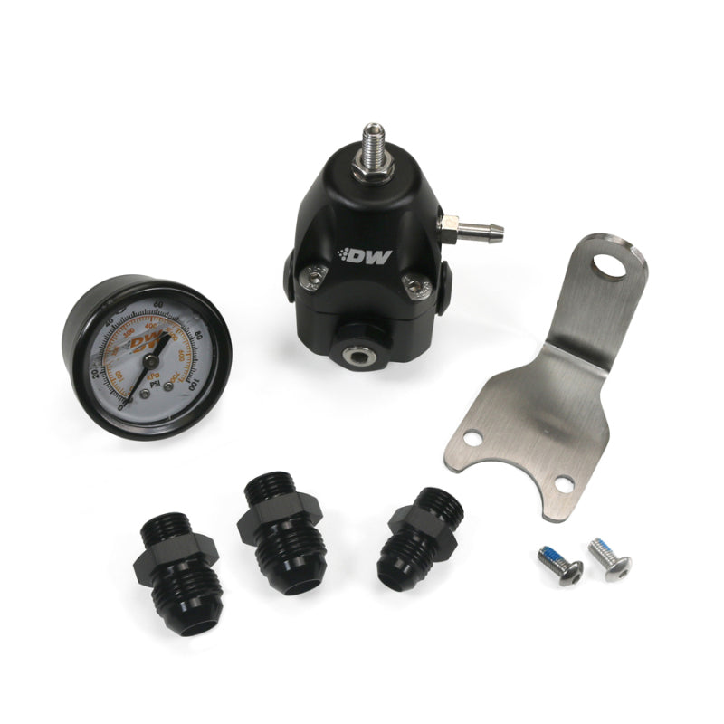 DeatschWerks DWR1000C AFPR + Pressure Gauge + 6AN & 8AN fittings - Anodized Black Fuel Pressure Regulators DeatschWerks