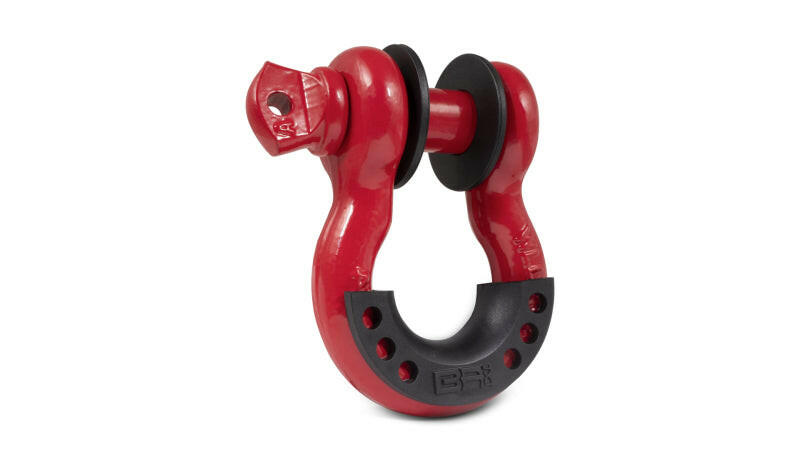Body Armor 4x4 3/4in Red D-Ring with Black Isolators Single Tow Hooks Body Armor 4x4