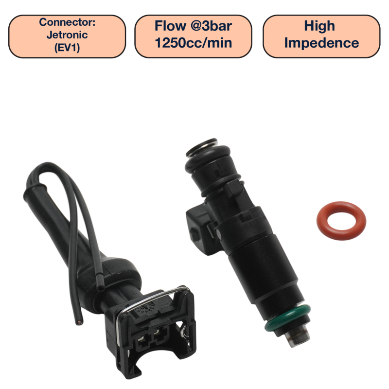 DeatschWerks Universal 1250cc Single Fuel Injector / 48mm Length / 14mm O-Ring Seals Fuel Injectors - Single DeatschWerks