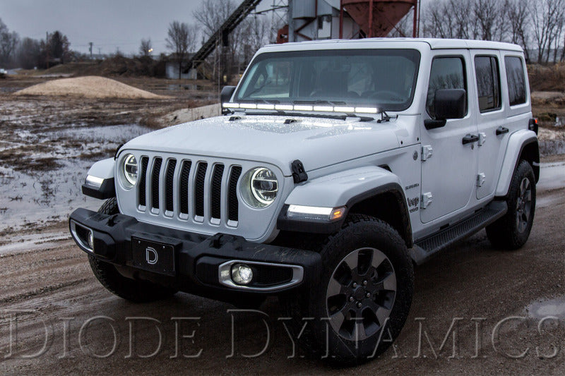 Diode Dynamics 18-21 Jeep JL Wrangler/Gladiator SS50 Hood LED Light Bar Kit - White Combo Light Bars & Cubes Diode Dynamics