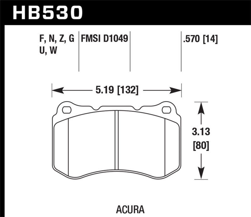 Hawk 04-08 Acura TL HPS 5.0 Front Brake Pads Brake Pads - Performance Hawk Performance
