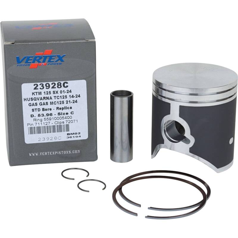Vertex Piston 01-16 KTM 125 EXC 125cc Cast Replica Piston Kit Piston Sets - Powersports Vertex Pistons