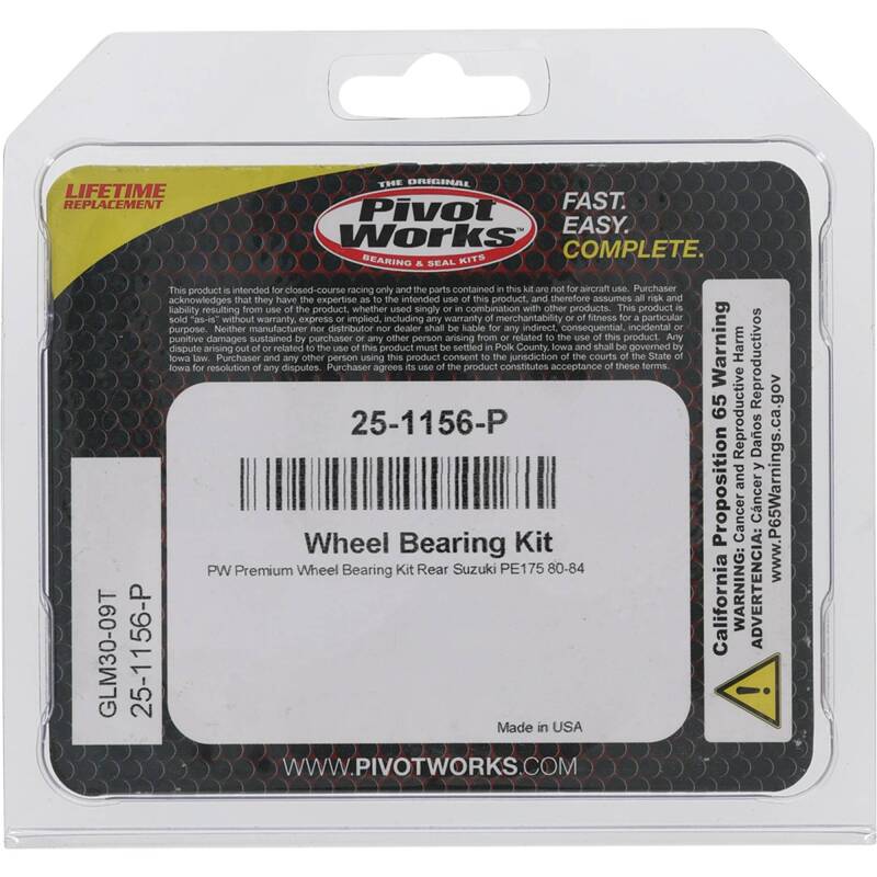 Pivot Works Suzuki Wheel Bearing Kit Premium Bearings Control Arms Pivot Works