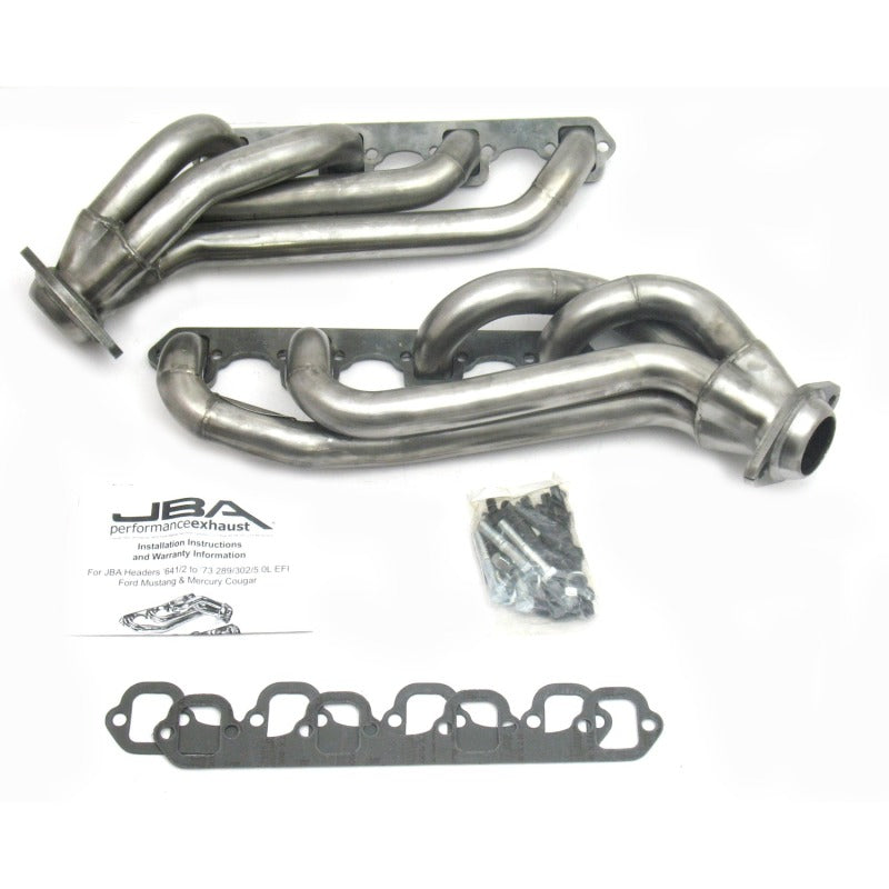 JBA 65-73 Ford Mustang 260-302 SBF w/GT40-P Heads 1-5/8in Primary Raw 409SS Mid Length Header Headers & Manifolds JBA