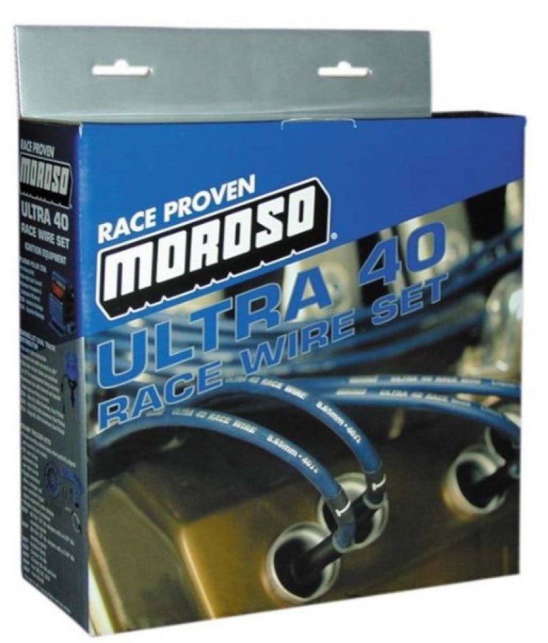 Moroso Ford 351W Ignition Wire Set - Ultra 40 - Unsleeved - HEI - Black Spark Plug Wire Sets Moroso
