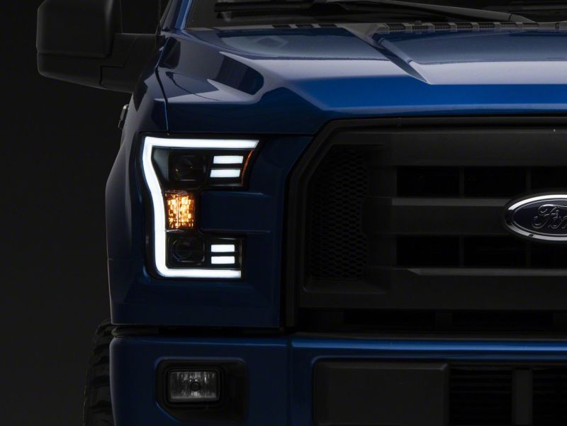 Raxiom 15-17 Ford F-150 G3 Projector Headlights w/ LED Accent- Black Housing (Clear Lens) Headlights Raxiom
