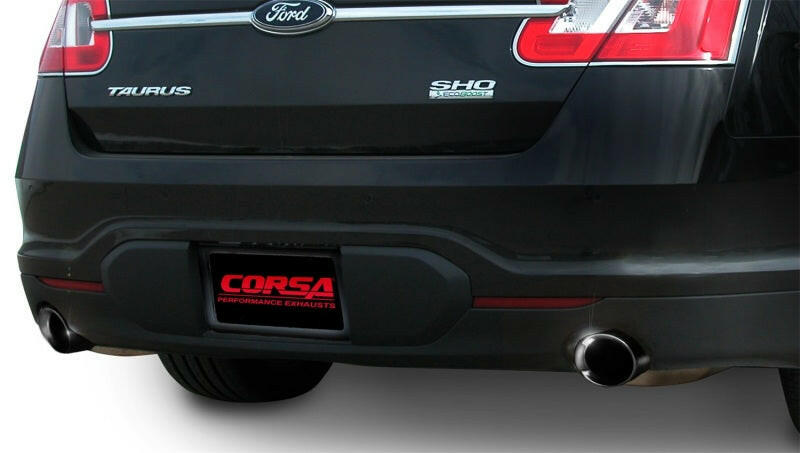 Corsa 2010-2019 Ford Taurus SHO 3.5L V6 Turbo Sport Cat-Back Exhaust w/ Dual 4in Black Tips Catback CORSA Performance