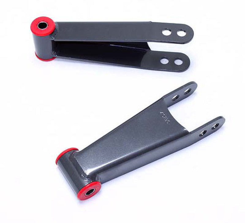 MaxTrac 01-10 GM C/K1500HD/2500HD/3500HD 2WD/4WD 2-3in Rear Lowering Shackles Shackle Kits Maxtrac