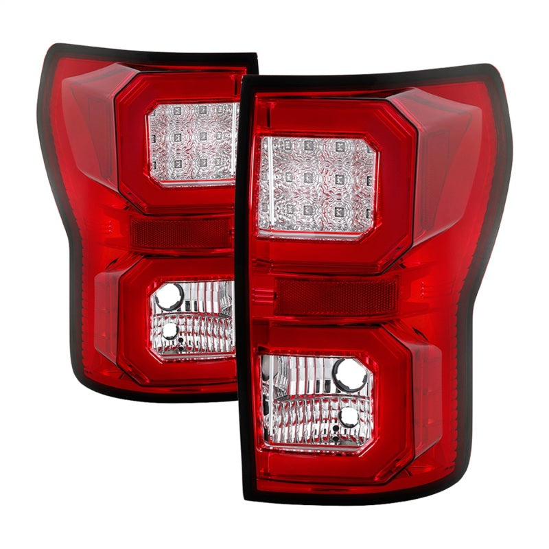 Spyder 07-13 Toyota Tundra V2 Light Bar LED Tail Lights - Red Clear ALT-YD-TTU07V2-LB-RC Tail Lights SPYDER