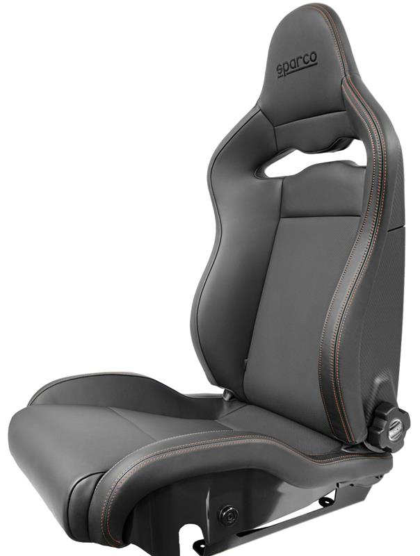 Sparco Seat SPX Special Edition Black/Red w/ Gloss Carbon Shell - Left Reclineable Seats SPARCO