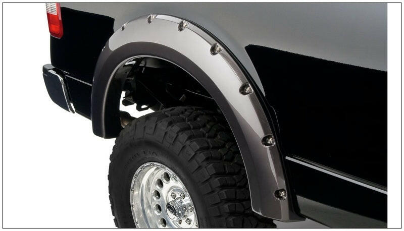 Bushwacker 04-08 Ford F-150 Styleside Pocket Style Flares 4pc 66.0/78.0/96.0in Bed - Black Fender Flares Bushwacker