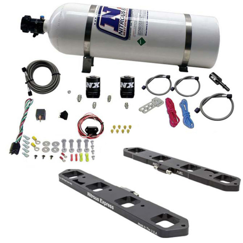 Nitrous Express Dodge Hemi 5.7L/6.1L/6.4L Direct Port Plate System w/15lb Bottle Water Meth Components Nitrous Express