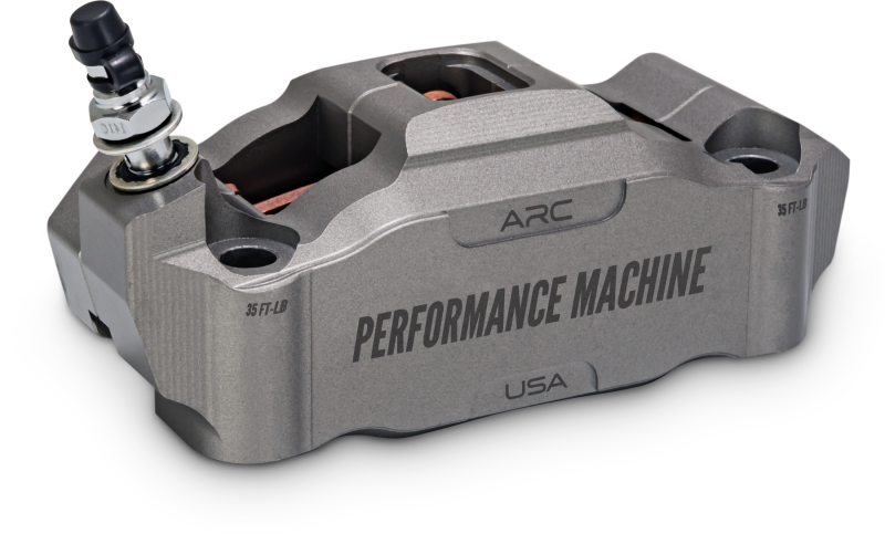 Performance Machine 125 x 4 Race Series Radial Mount Caliper with ARC - Left - Gunmetal Grey Brake Calipers - Perf Performance Machine