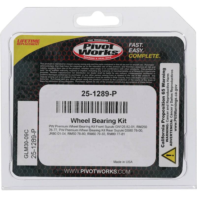 Pivot Works Suzuki Wheel Bearing Kit Premium Bearings Control Arms Pivot Works