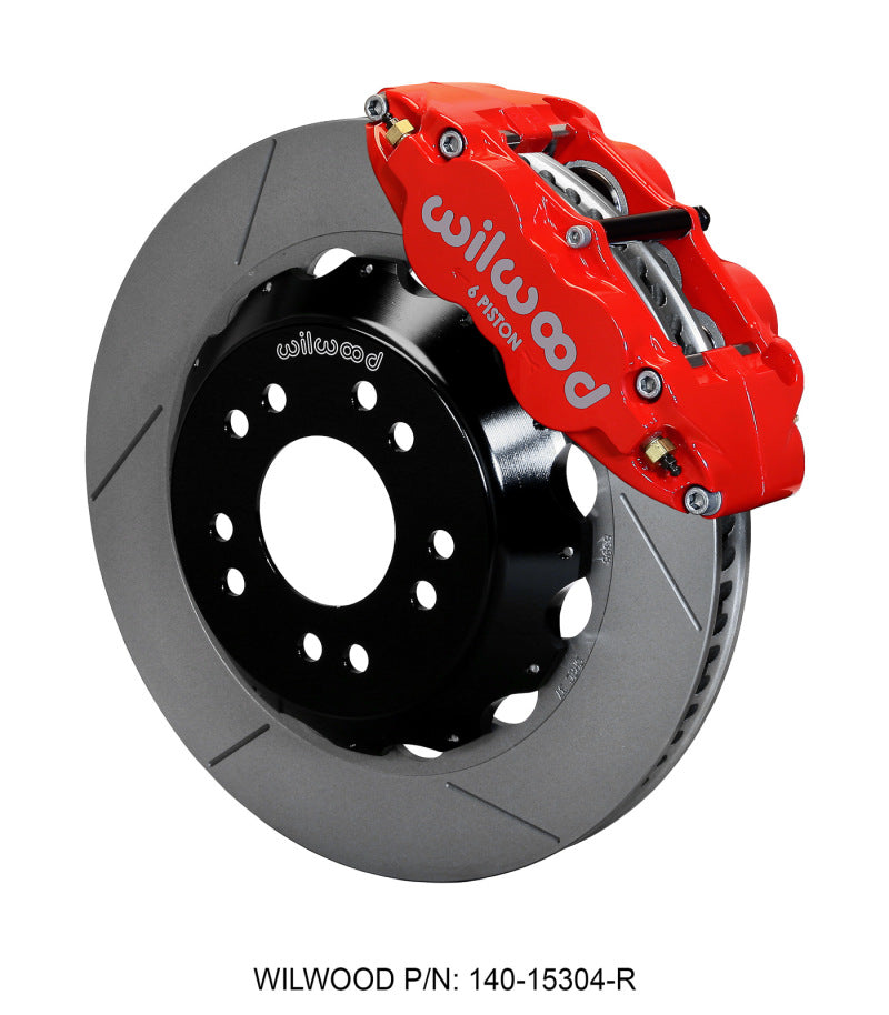 Wilwood Narrow Superlite 6R Front Hat Kit 14.00 Red 63-87 C10 w/ Wilwood Pro Spindles Big Brake Kits Wilwood