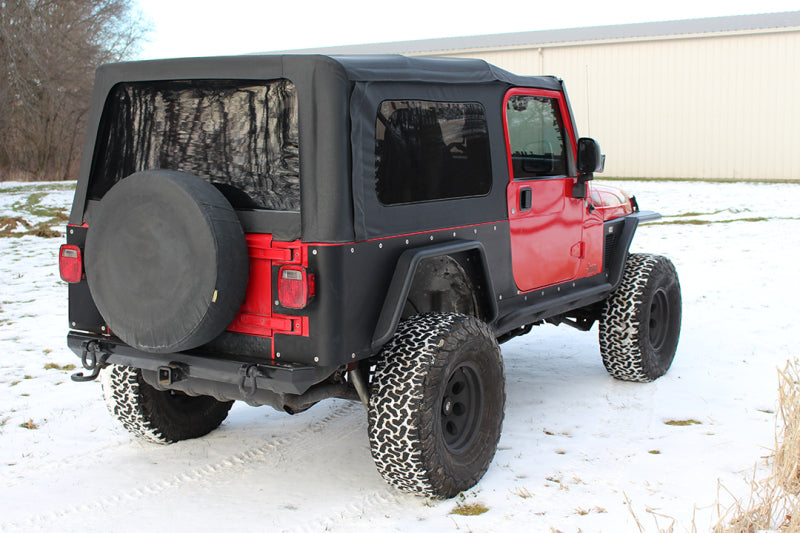 Fishbone Offroad 97-06 Jeep Wrangler TJ Steel Tube Fenders Rear 3In Flare - Blk Textured Powdercoat Fender Flares Fishbone Offroad