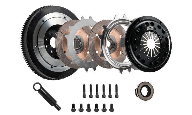 DKM Clutch VW/Audi 2.0L TSI (8 Bolt) Ceramic Twin Disc MR Clutch w/Flywheel (650 ft/lbs Torque) Clutch Kits - Multi DKM Clutch