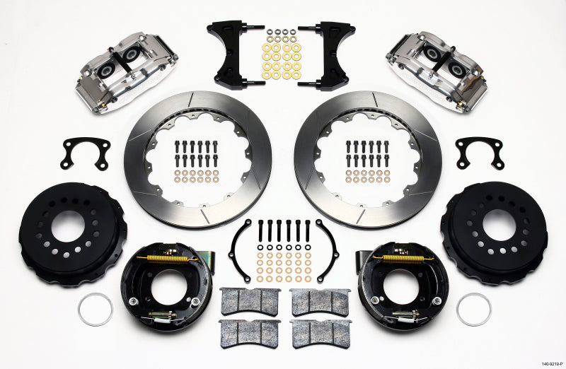 Wilwood Narrow Superlite 4R Rear P-Brk Kit 12.88in Polished Big Ford New Style 2.50in Offset Big Brake Kits Wilwood