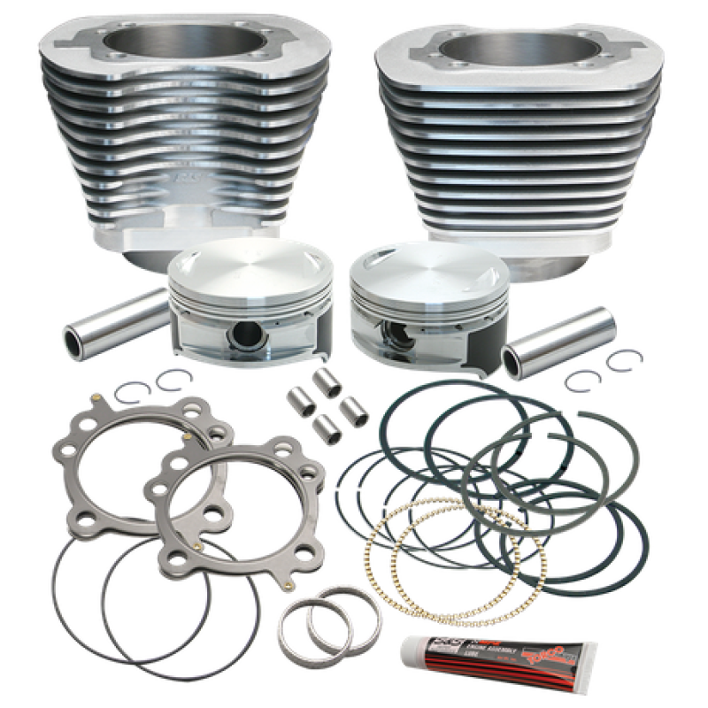 S&S Cycle 99-16 BT Replacement 3-7/8in Bore Cylinder & Piston Kit For S&S 106in Stroker Kit - Silver Piston Sets - Powersports S&S Cycle
