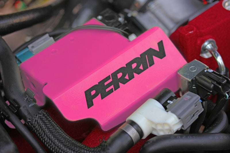 PERRIN 08-21 Subaru STI Boost Control Solenoid Cover - Hyper Pink Engine Covers Perrin Performance