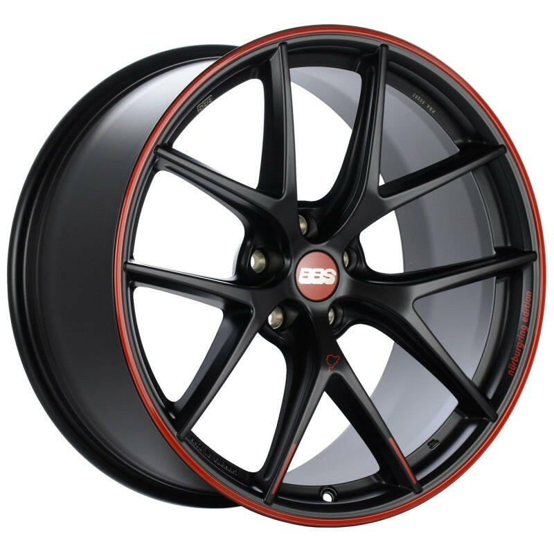 BBS CI-R Nurburgring Edition 19x9.5 5x120 ET40 Satin Black/Red Lip Wheel - 82mm PFS Required Wheels - Cast BBS