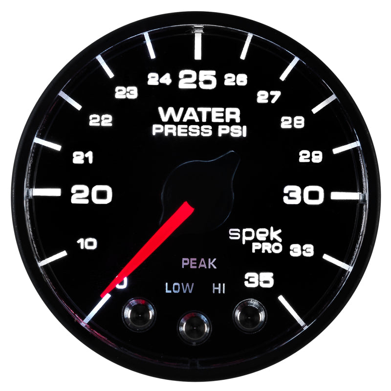 Autometer Spek-Pro - Nascar 2-1/16in Water Press 0- 35 psi Bfb Sp Gauges AutoMeter