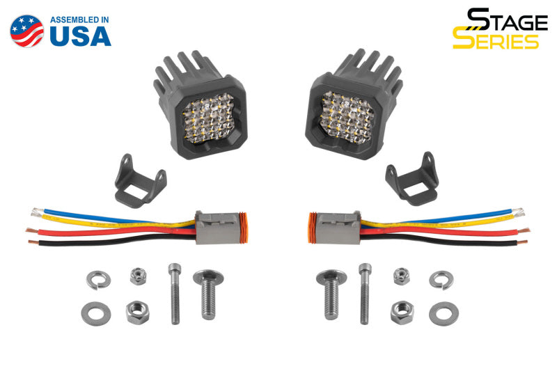 Diode Dynamics Stage Series C1R - White Flood Standard LED Pod (Pair) Light Accessories and Wiring Diode Dynamics