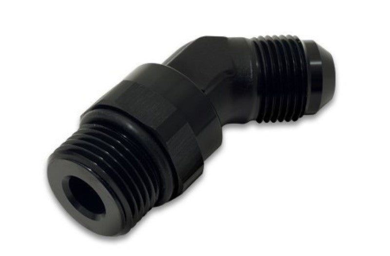 Vibrant -10AN Male to Male -8AN Straight Cut 45 Degree Adapter Fitting - Anodized Black Fittings Vibrant