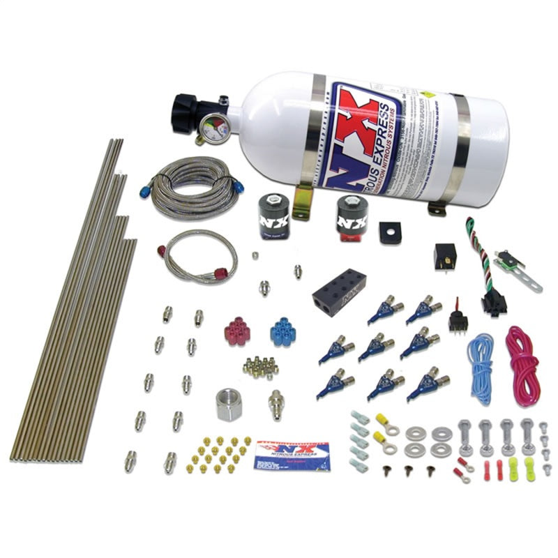Nitrous Express V8AN Gasoline EFI Nitrous Kit (100-500HP) w/10lb Bottle Nitrous Systems Nitrous Express