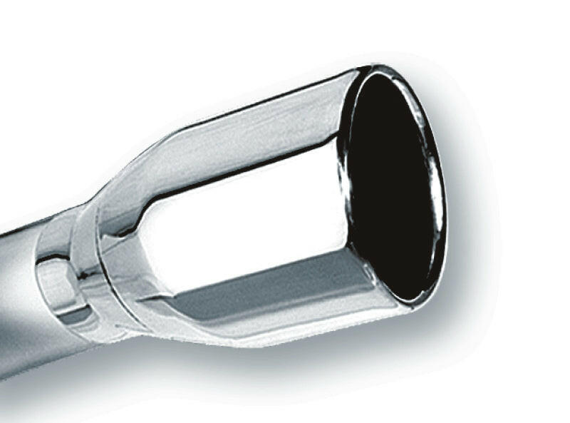Borla 2.5in Inlet 4in Single Round Rolled Edge Outlet x 8in Long Weld On Exhaust Tip Tips Borla