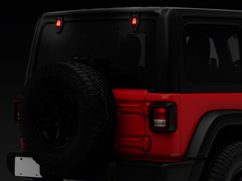 Raxiom 18-23 Jeep Wrangler JL Axial Series Rear Window Glass Hinge LED Lights Light Bars & Cubes Raxiom