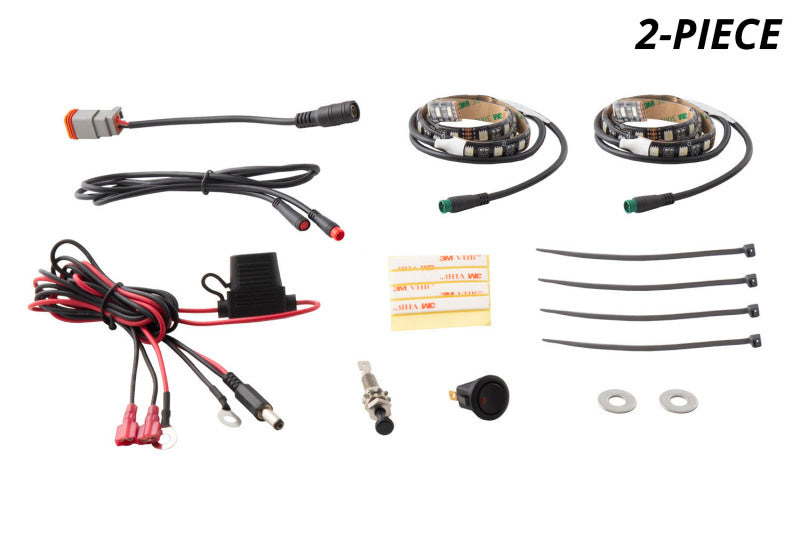 Diode Dynamics RGBW Engine Bay Strip Kit 4pc Multicolor Light Strip LED Diode Dynamics