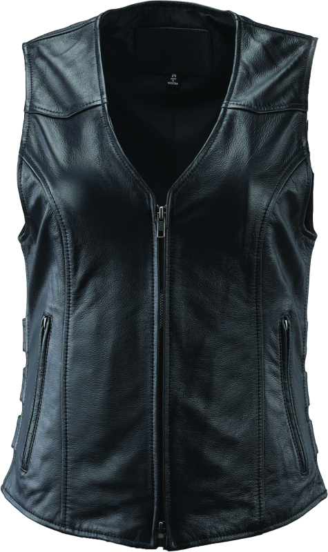 Kuryakyn Leather By River Road Plains Leather Vest Black Womens - 2XL Vests Kuryakyn