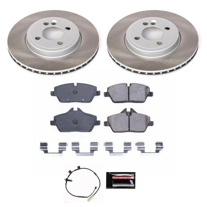Power Stop 11-15 Mini Cooper Front Semi-Coated Rotor Kit Brake Kits - Performance Blank PowerStop