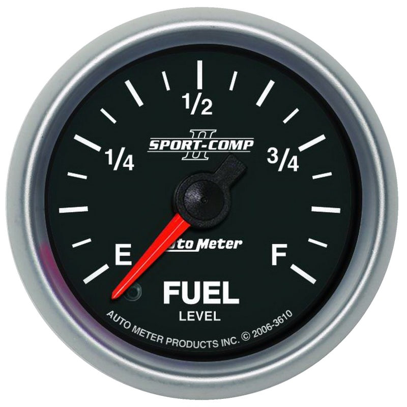 Autometer Sport-Comp II 52mm 0-280 ohms Programmable Electronic Fuel Level Gauge Gauges AutoMeter
