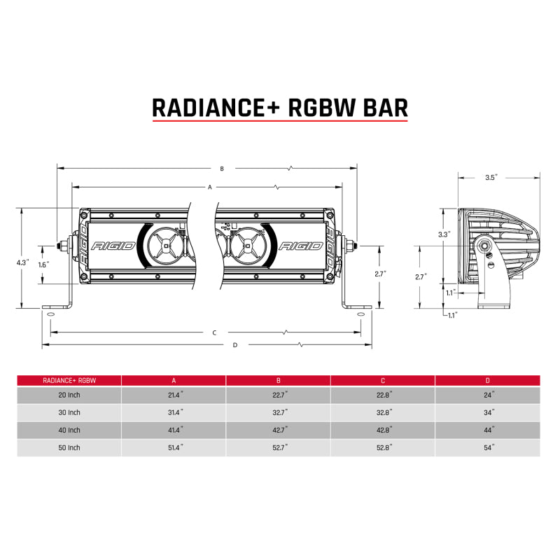 Rigid Industries Radiance+ 30in. RGBW Light Bar Light Bars & Cubes Rigid Industries