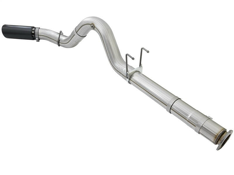 aFe ATLAS 5in DPF-Back Alum Steel Exhaust System w/Black Tip 2017 Ford Diesel Trucks V8-6.7L (td) DPF Back aFe