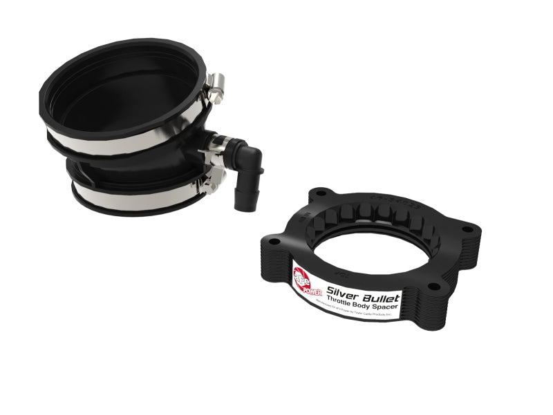 aFe 2020 Vette C8 Silver Bullet Aluminum Throttle Body Spacer / Works With aFe Intake Only - Black Throttle Body Spacers aFe