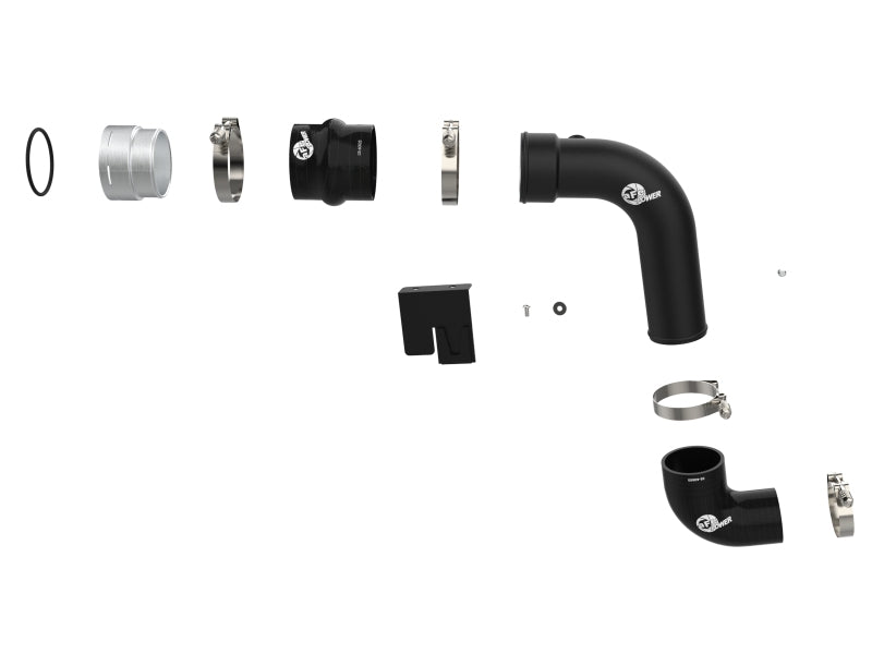 aFe 23-24 Ford F250/F350 Super Duty V8-6.7L BladeRunner 3 In. Aluminum Cold Charge Pipe- BLK Intercoolers aFe