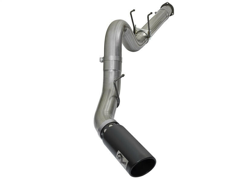 aFe Large Bore-HD 5in DPF Back 409 SS Exhaust System w/Black Tip 2017 Ford Diesel Trucks V8 6.7L(td) DPF Back aFe