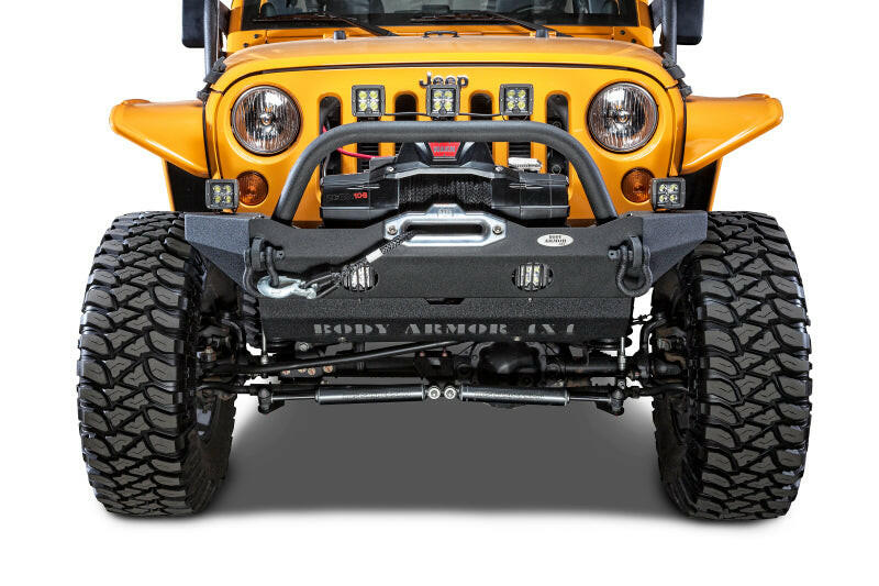 Body Armor 4x4 2018+ Jeep Wrangler JL Gladiator JT Mid-Stubby Front Bumper Bumpers - Steel Body Armor 4x4