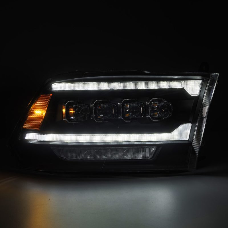 AlphaRex 09-18 Ram 2500 NOVA LED Proj Headlights Plank Style Chrome w/Activ Light/Seq Signal/DRL Headlights AlphaRex