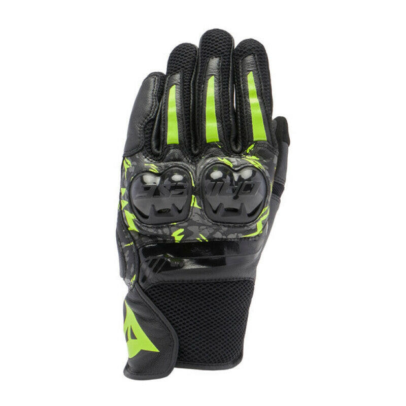 Dainese Mig 3 Unisex Leather Gloves Black/Anthracite/Yellow Fluorescent - Medium Gloves Dainese