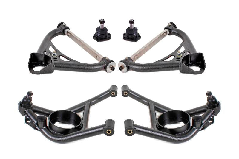 BMR 70-81 GM F-Body / 75-79 GM X-Body Non-Adjustable A-Arm Kit - Black Hammertone Control Arms BMR Suspension