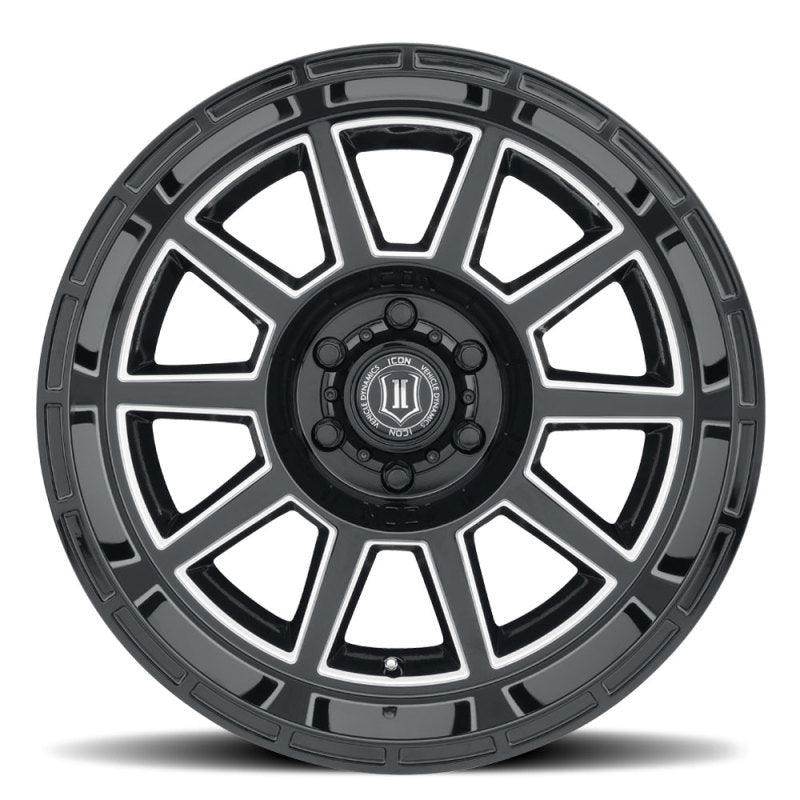 ICON Recoil 20x10 5x150 -24mm Offset 4.5in BS Gloss Black Milled Spokes Wheel Wheels - Cast ICON