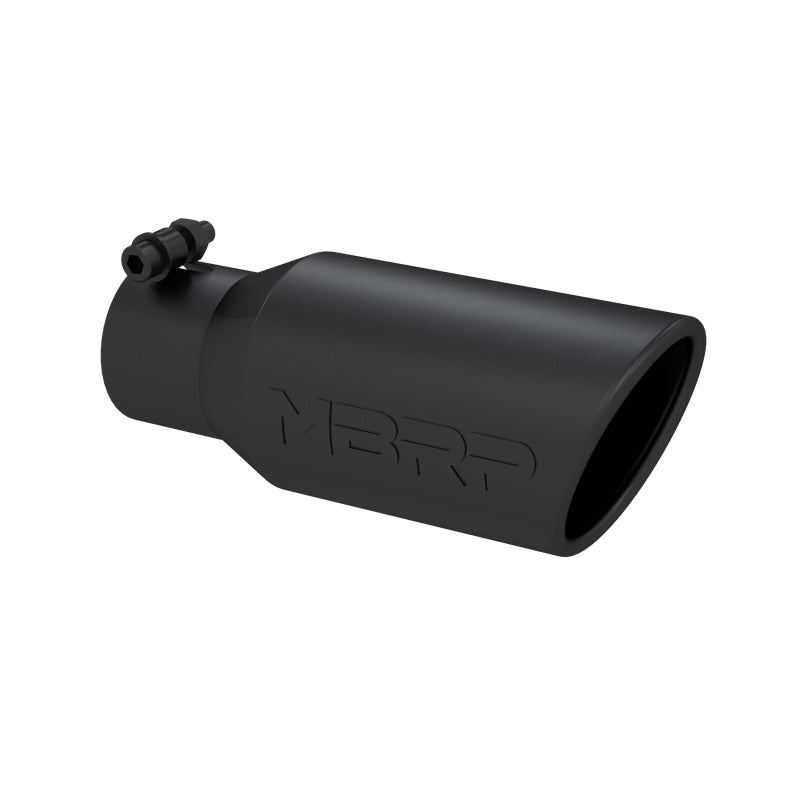 MBRP Universal Angled Rolled End Tip 4in OD / 2-3/4in Inlet / 10in Length - Black Tips MBRP