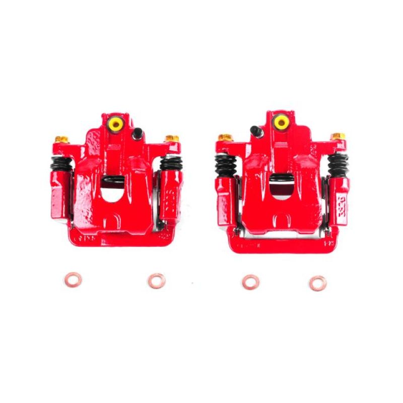 Power Stop 02-04 Honda Odyssey Rear Red Calipers w/Brackets - Pair Brake Calipers - Perf PowerStop