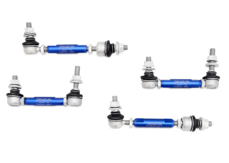 SuperPro 03-24 Toyota 4Runner HD Adjustable End Link Set (TRC1285L + TRC1285V) Sway Bar Endlinks Superpro